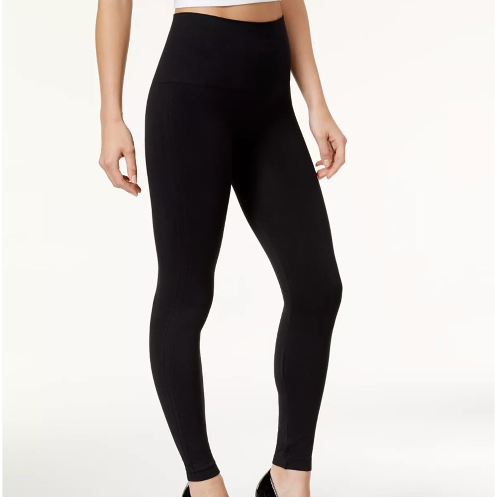 Spanx Look At Me Now High Waisted Very Black Seamless Leggings Size L